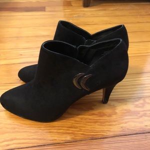 Black suede Heeled Booties